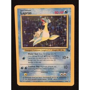 1999 Pokemon‎ Base Set 2 Lapras Holo 10/62 Rare Card Near Mint